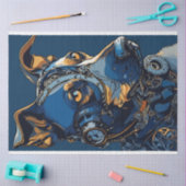 Decoupage Steampunk Cobalt Blue Dog Seidenpapier (Basteln)