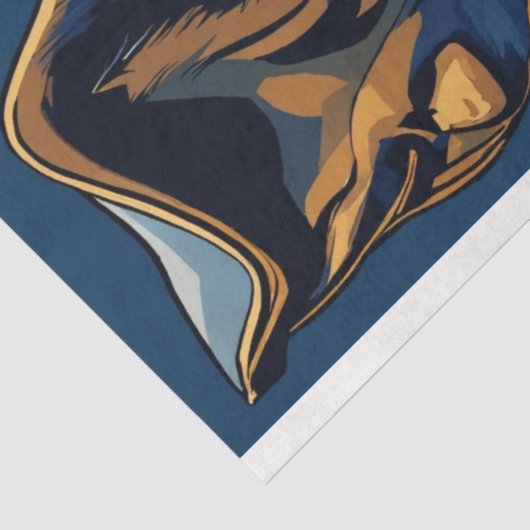 Decoupage Steampunk Cobalt Blue Dog Seidenpapier (Ausschnitt)