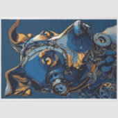 Decoupage Steampunk Cobalt Blue Dog Seidenpapier (Vorderseite)
