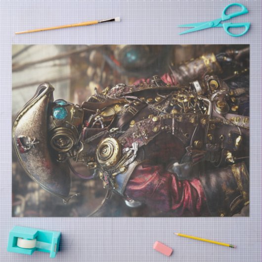 Decoupage Steampunk Cyborg Pirate Seidenpapier (Basteln)