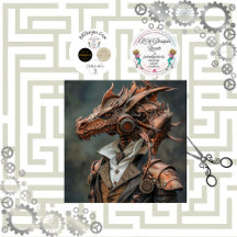Decoupage Steampunk Dragon Head Viktorianisch