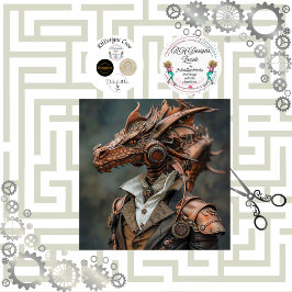 Decoupage Steampunk Dragon Head Viktorianisch Seidenpapier