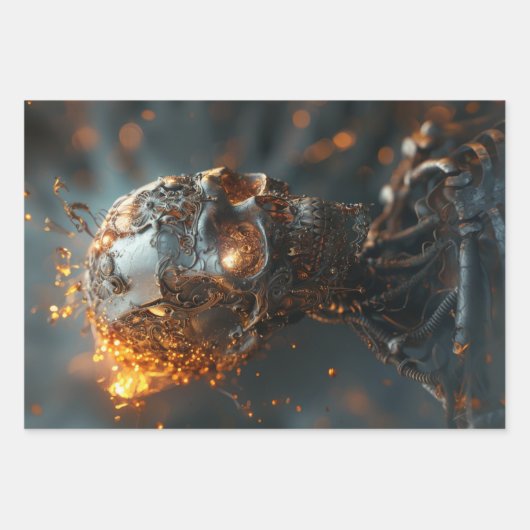 Decoupage Steampunk Dragon, Skull & Couple Geschenkpapier Set (Vorderseite 2)