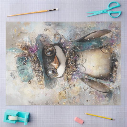 Decoupage Steampunk Extradentary Pinguin Seidenpapier (Basteln)