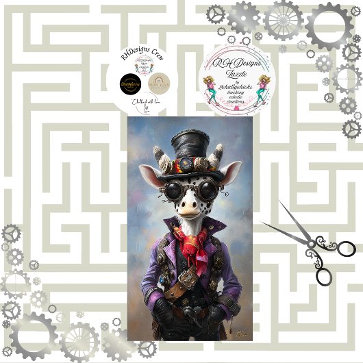 Decoupage Steampunk Fantasy Giraffe Seidenpapier