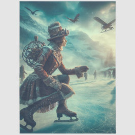 Decoupage Steampunk Fantasy Winter Messenger Seidenpapier