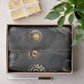 Decoupage Steampunk Fisch Silver Gold Metallic Seidenpapier (Geschenk)