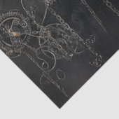 Decoupage Steampunk Fisch Silver Gold Metallic Seidenpapier (Ausschnitt)