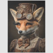 Decoupage Steampunk Französisch-kanadischer Fuchs Seidenpapier (Vorderseite)