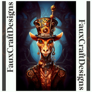 Decoupage Steampunk Funky Giraffe Hat Imitate Ink  Seidenpapier