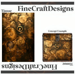 Decoupage Steampunk Gears and Wheels Imitate Ink 0 Seidenpapier