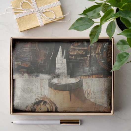 Decoupage Steampunk Gearwork Corset Mannequin Seidenpapier (Geschenk)