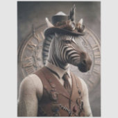 Decoupage Steampunk Gentleman Zebra Regalia Seidenpapier (Vorderseite)