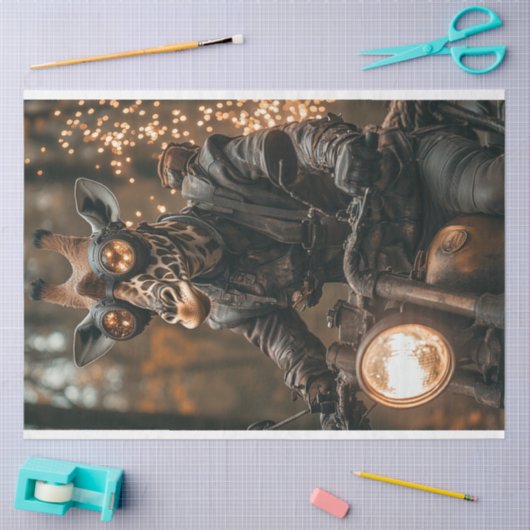 Decoupage Steampunk Giraffe Seidenpapier (Basteln)