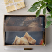 Decoupage - Steampunk Golden Retriever & Gitarre - Seidenpapier (Geschenk)