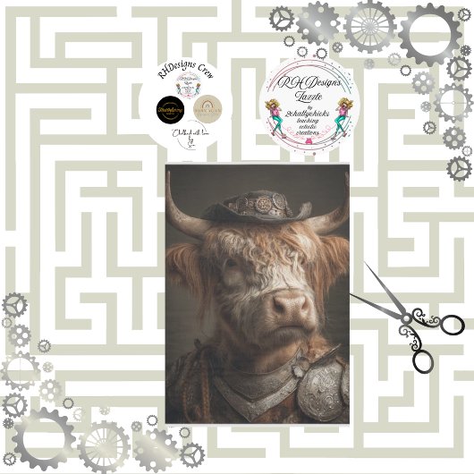 Decoupage Steampunk Highland Diesel Punk Machinery Seidenpapier