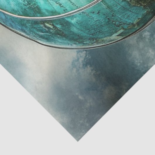 Decoupage Steampunk Hot Air Ballon & Globe Seidenpapier (Ausschnitt)