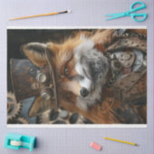 Decoupage Steampunk Long Hahaar Red Fox Seidenpapier (Basteln)