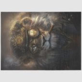 Decoupage Steampunk Mechanischer Monarch Löwe Seidenpapier (Vorderseite)