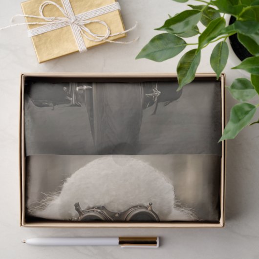 Decoupage Steampunk Motorrad Riding Poodle Seidenpapier (Geschenk)