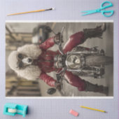 Decoupage Steampunk Motorrad Riding Poodle Seidenpapier (Basteln)