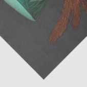 Decoupage Steampunk Owl Aquamarin & Featherhut Seidenpapier (Ausschnitt)