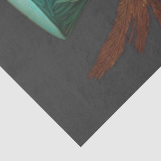 Decoupage Steampunk Owl Aquamarin & Featherhut Seidenpapier (Ausschnitt)