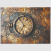 Decoupage Steampunk Patina Rusted Roman Clock Seidenpapier (Vorderseite)