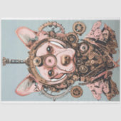 Decoupage Steampunk Pink Hund genannt Pawsworth Seidenpapier (Vorderseite)