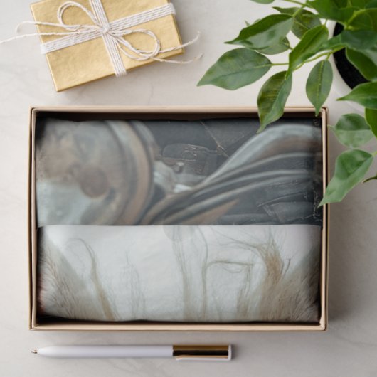 Decoupage Steampunk Rabbit Riding Motorrad Seidenpapier (Geschenk)