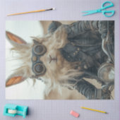 Decoupage Steampunk Rabbit Riding Motorrad Seidenpapier (Basteln)