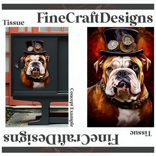 Decoupage Steampunk Regal British Bulldog Righ 111 Seidenpapier