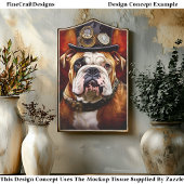 Decoupage Steampunk Regal British Bulldog Verließ  Seidenpapier
