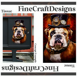 Decoupage Steampunk Regal British Bulldog Verließ  Seidenpapier