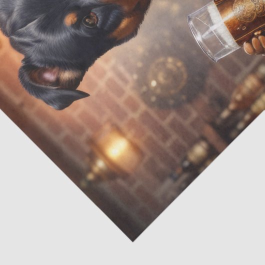 Decoupage - Steampunk rottweiler dog und bier - Seidenpapier (Detail)