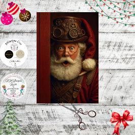 Decoupage Steampunk Santa Sneak Peek Gears Cheers Seidenpapier