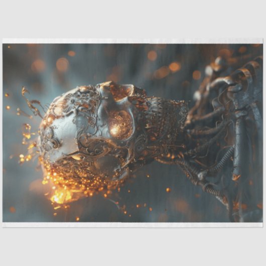 Decoupage Steampunk Skull Fantasy Seidenpapier (Vorderseite)