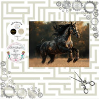 Decoupage Steampunk Stallion Kupfer IRONMANE
