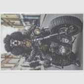 Decoupage Steampunk Standard Poodle Motorradfahrer Seidenpapier (Vorderseite)