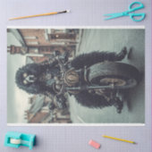 Decoupage Steampunk Standard Poodle Riding Bike Seidenpapier (Basteln)