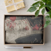 Decoupage Steampunk Valentine Couple Red Black Seidenpapier (Geschenk)