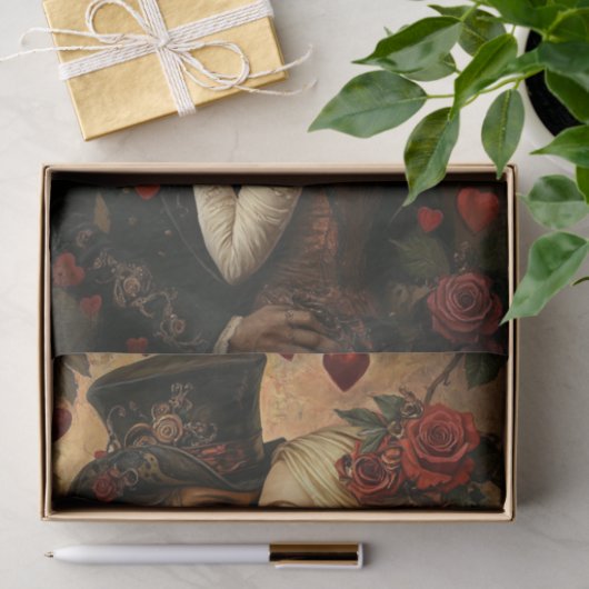 Decoupage Steampunk Valentine Romantisches Paar Seidenpapier (Geschenk)