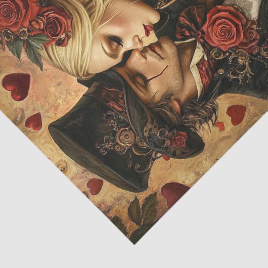 Decoupage Steampunk Valentine Romantisches Paar Seidenpapier (Ausschnitt)