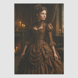 Decoupage Steampunk Victorian Lady in Brown Seidenpapier