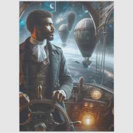 Decoupage Steampunk Victorian Space Air Captain Seidenpapier