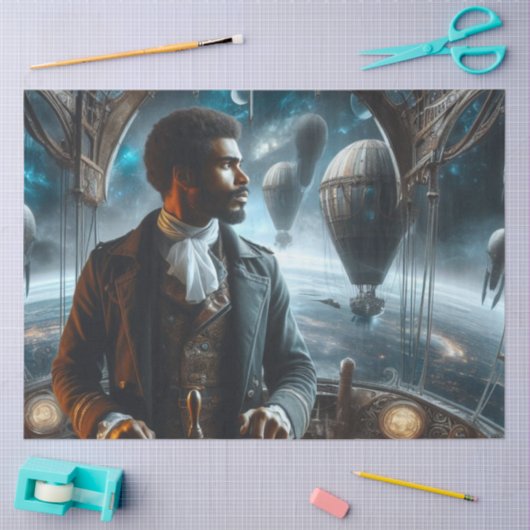 Decoupage Steampunk Victorian Space Air Captain Seidenpapier (Basteln)