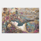 Decoupage Steampunk Viktorianisch Lady Butterfly Geschenkpapier Set (Vorderseite)