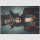 Decoupage Steampunk Viktorianisch Schöne Frau Seidenpapier (Vorderseite)