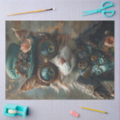 Decoupage Steampunk Viktorianisch Themed Cat Seidenpapier (Basteln)