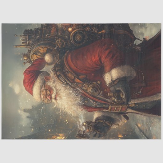 Decoupage Steampunk Vintag Santa Claus Seidenpapier (Vorderseite)